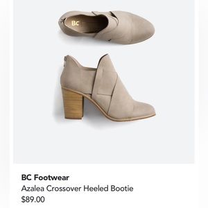 BC Azalea heeled boot size 6.5 in taupe.